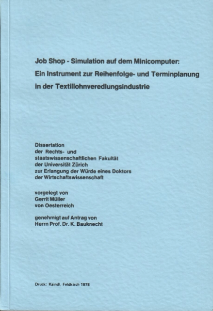 Dissertation Universität Zürich 1978